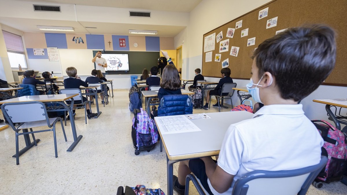 Niños en un aula del colegio Corazonistas. PHOTOGENIC/PABLO REQUEJO