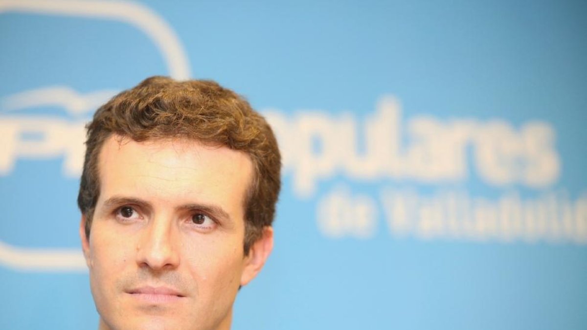 El vicesecretario de Comunicación del partido, Pablo Casado, participa en la Junta directiva del PP de Valladolid-ICAL