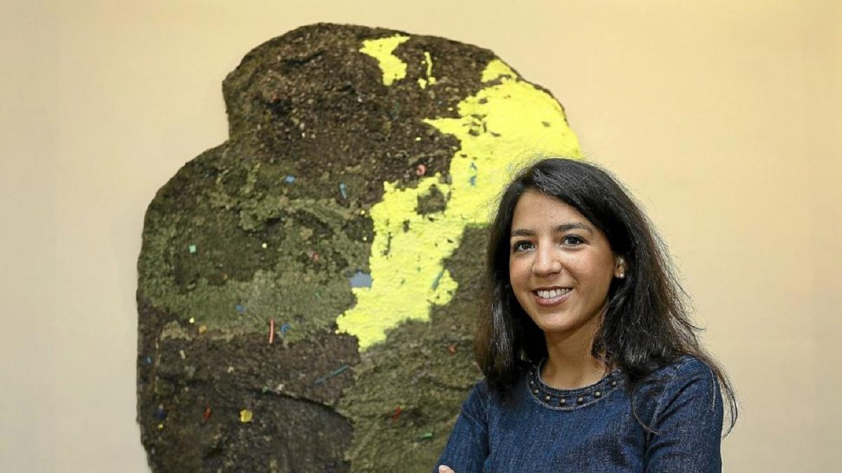 Belén Rodríguez durante la presentación en 2014 de su exposición individual en la Galería Javier Silva.-CÉSAR MINGUELA