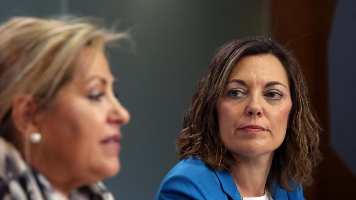 La vicepresidenta y portavoz de la Junta de Castilla y León, Rosa Valdeón, comparece en rueda de prensa posterior al Consejo de Gobierno junto a la consejera de Agricultura, Milagros Marcos-ICAL