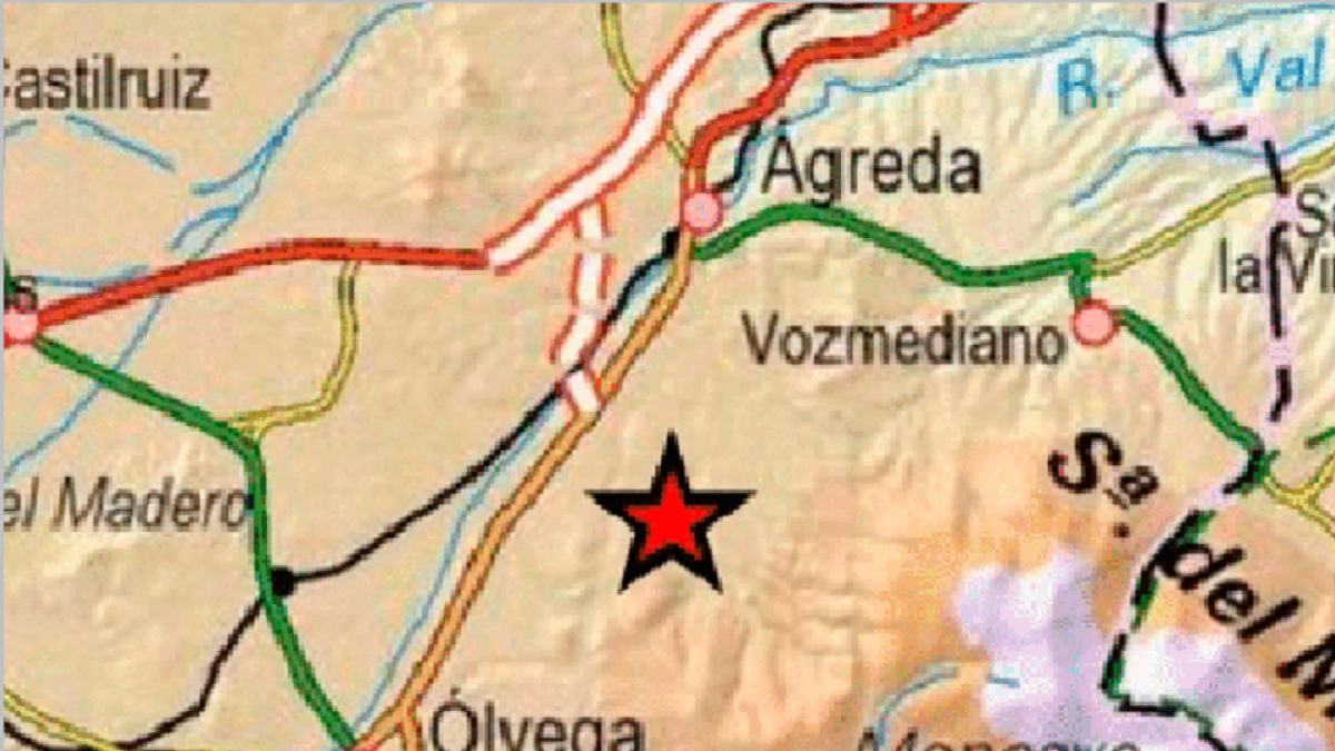 Plano de situación del epicentro del terremoto en Ágreda.-HDS