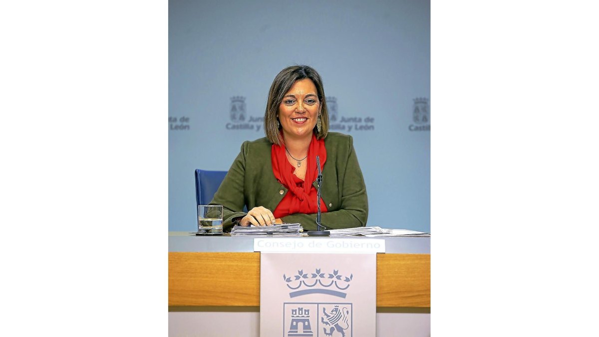 Milagros Marcos, en su comparecencia al término del Consejo de Gobierno.-ICAL