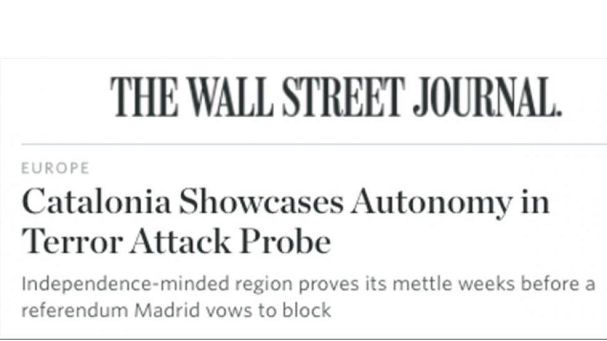 La portada del artículo publicado en The Wall Street Journal.-EL PERIÓDICO