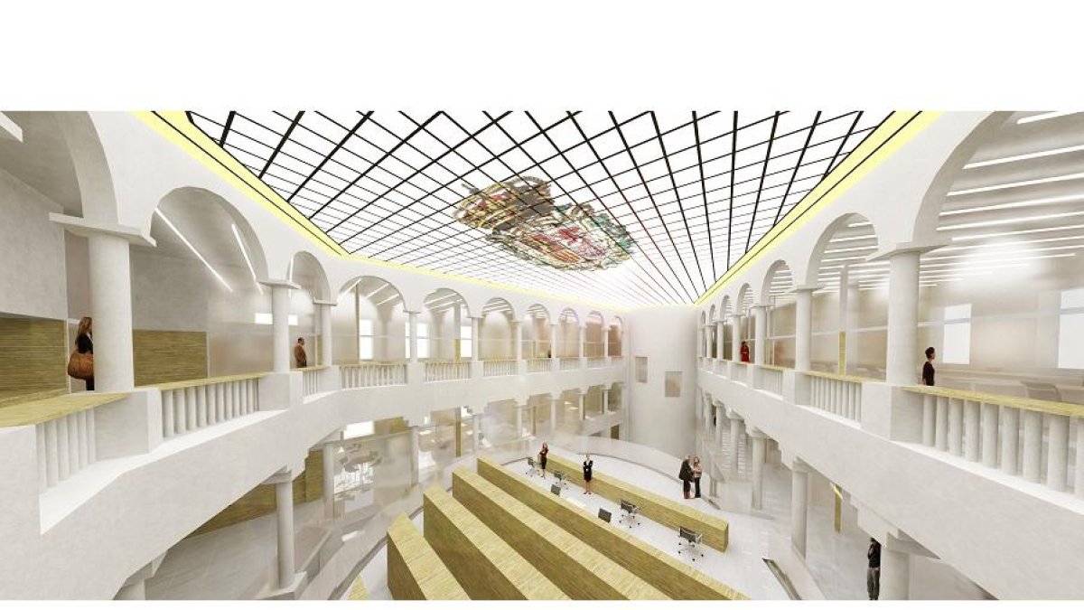 Recreación del patio interior del antiguo edificio de Hacienda, donde se ubicará un salón de actos | C. ECONOMÍA Y HACIENDA