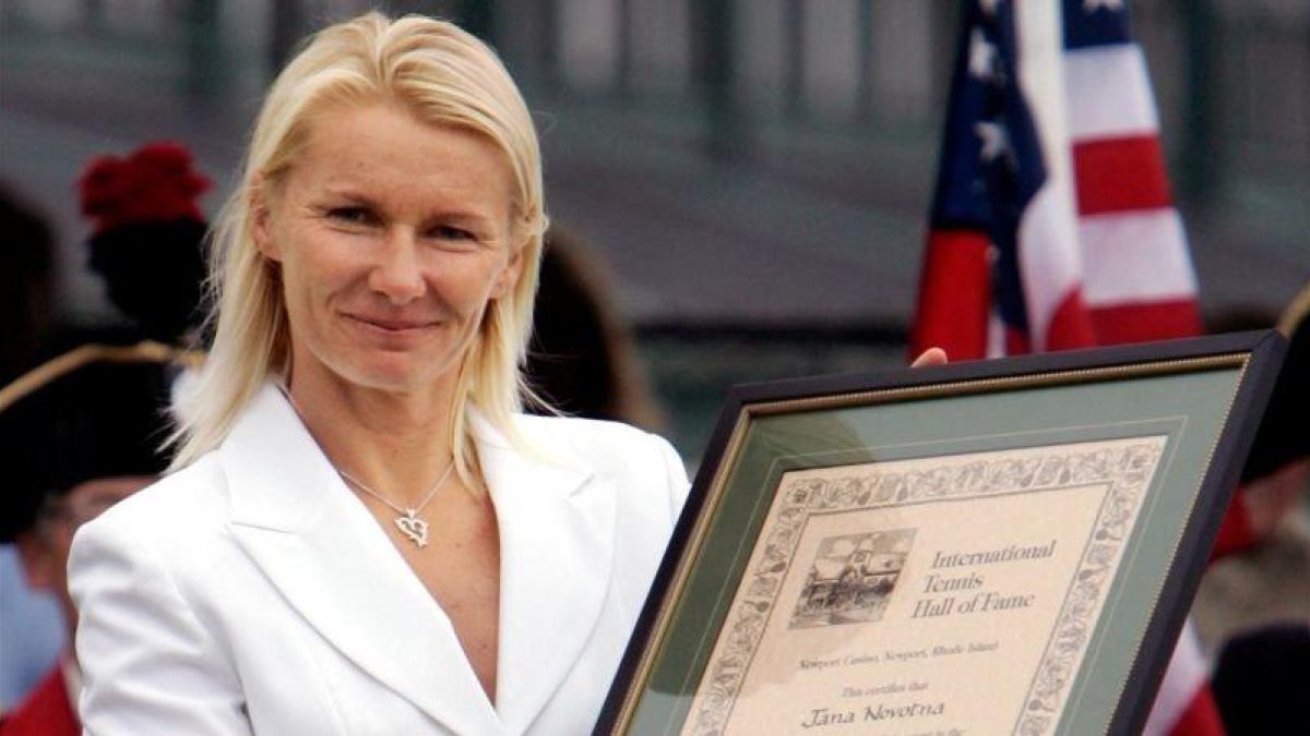 Jana Novotna, al figurar en el Salón de la Fama del Tenis, en el 2005.-AFP / BRIAN SNYDER