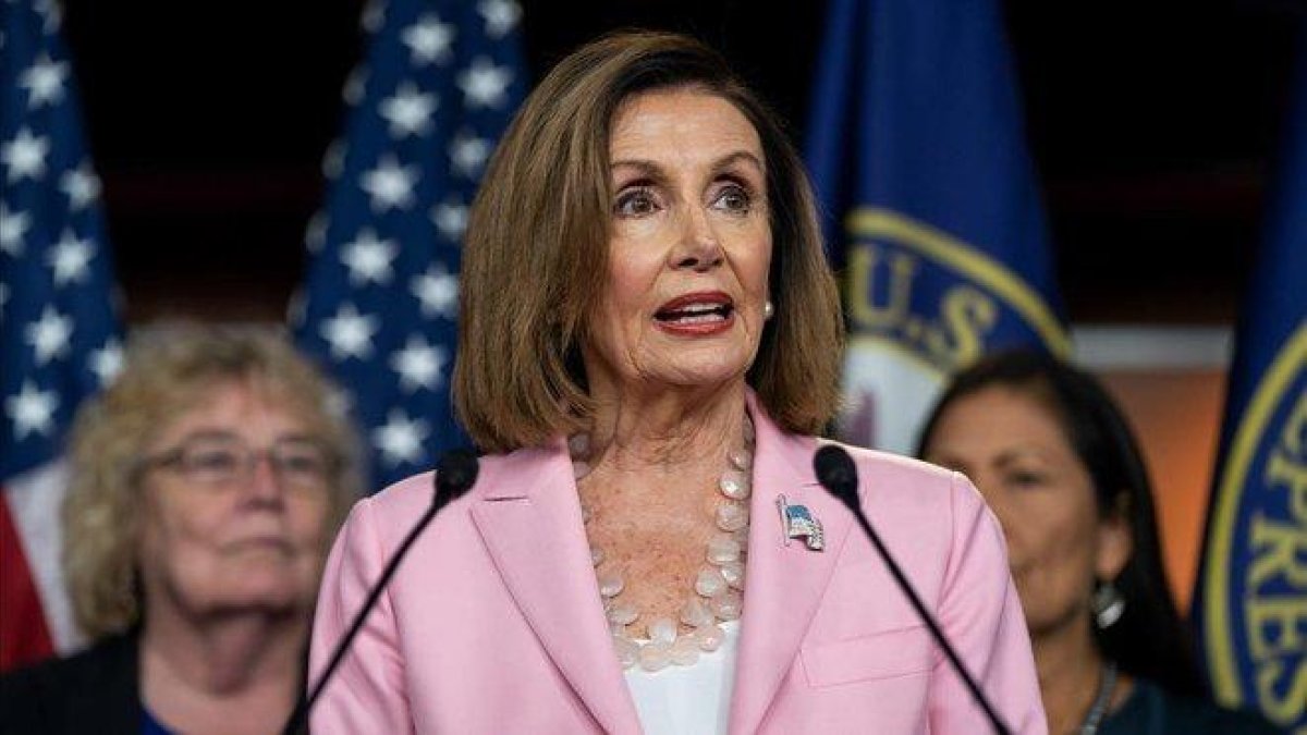 La presidenta de la Cámara de Representante, la demócrata Nancy Pelosi.-EFE / JIM LO SCALZO
