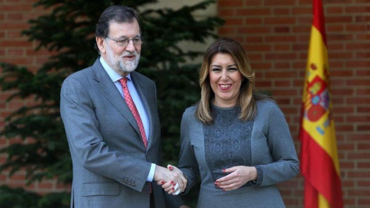 Mariano Rajoy y Susana Díaz, este miércoles en el Palacio de la Moncloa.-JUAN MANUEL PRATS
