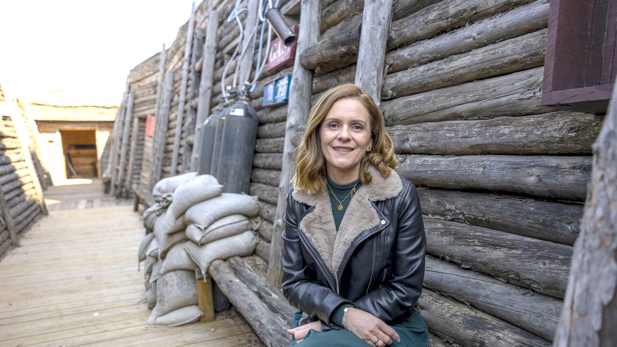 Jimena Díaz, en la trinchera del Museo de la Radiocomunicación Inocencio Bocanegra de Belorado. -ArgiComunicación.