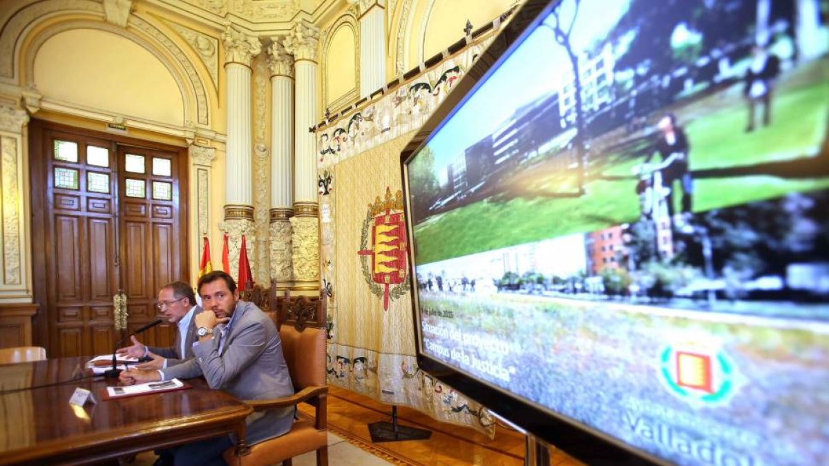 El alcalde de Valladolid, Oscar Puente, y el concejal de Urbanismo, Manuel Saravia, ofrecerán una rueda de prensa en torno al Campus de la Justicia-Ical