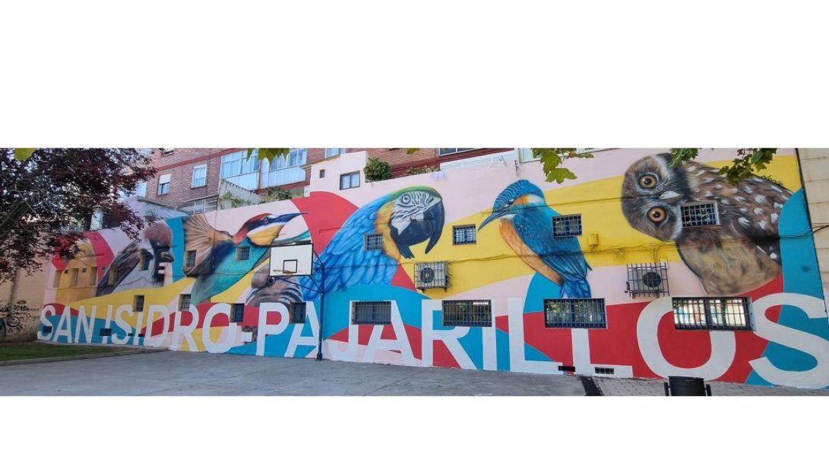 Imagen de uno de los murales que Pajarillos Educa inaugurará este lunes.  E. M.