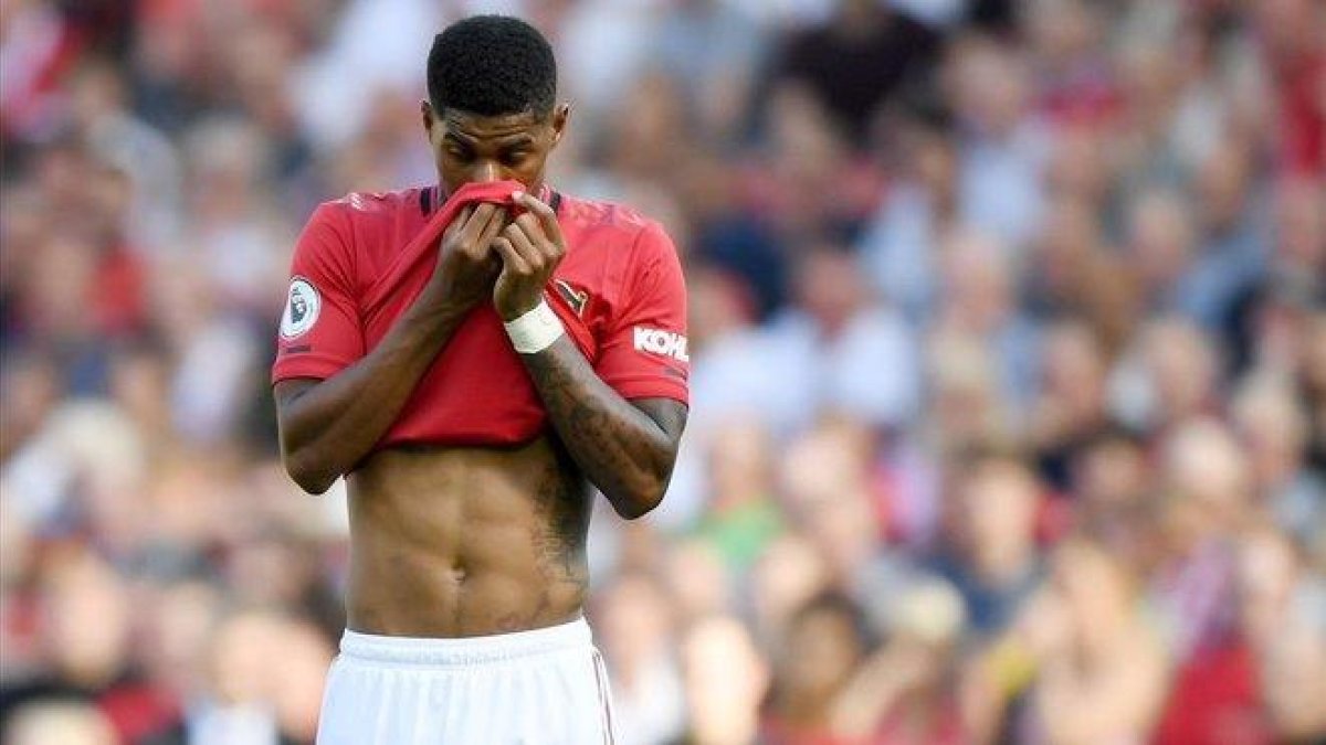 Rashford, tras fallar un penalti ante el Crystal Palace.-