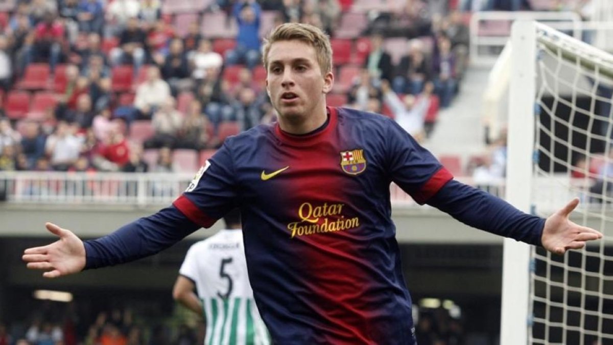 Gerard Deulofeu, en un partido con el Barça B de la temporada 2012-13.-MARC CASANOVAS