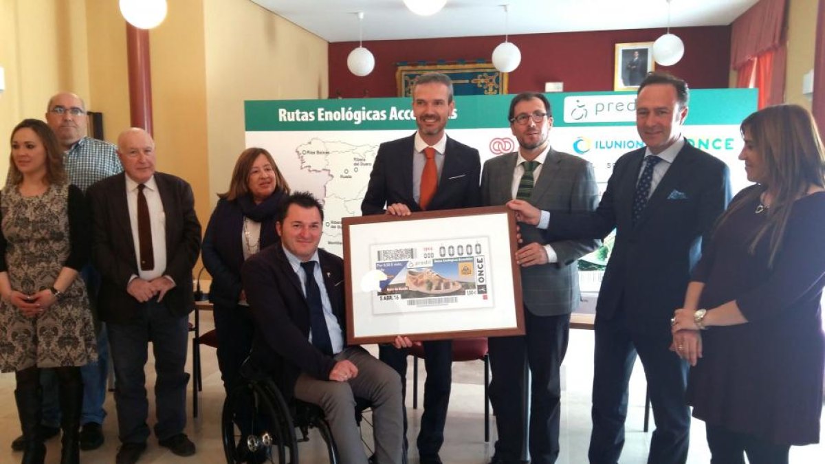 Presentación de los cupones de la ONCE sobre la Ruta del Vino de Rueda Accesible-ICAL