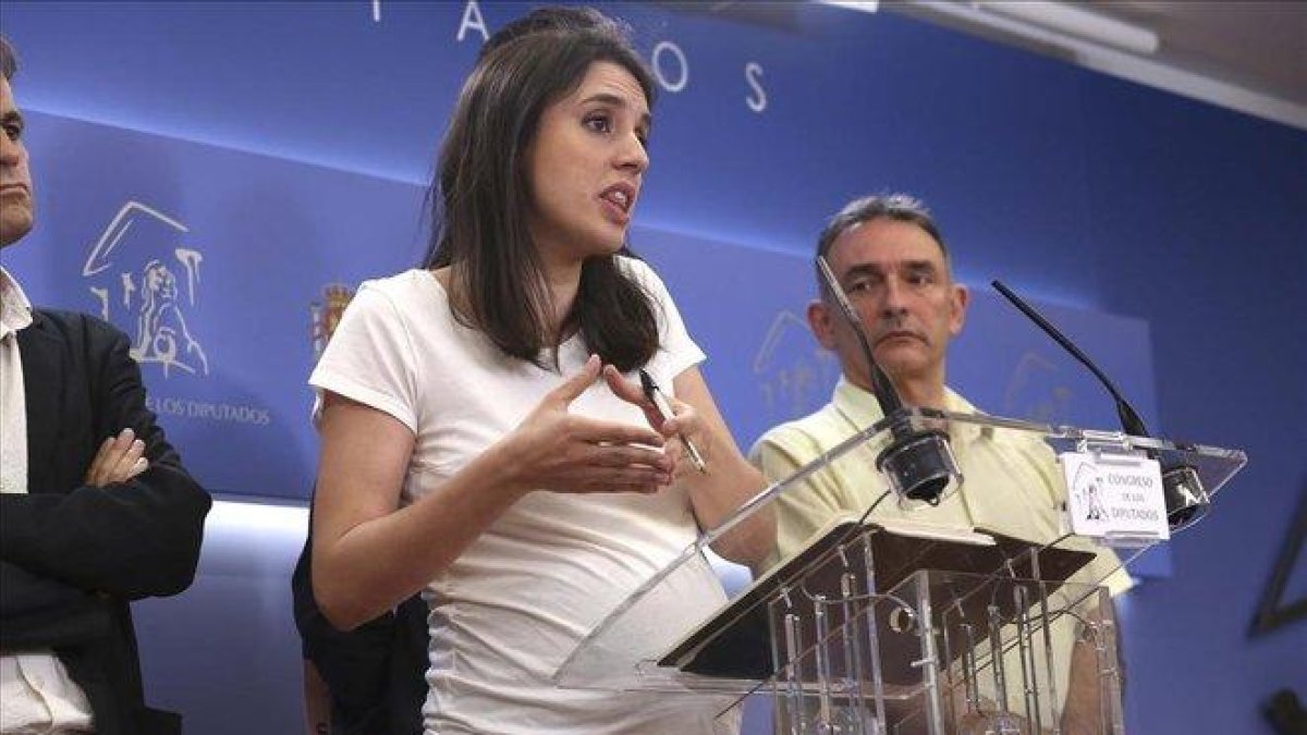 La protavoz de Unidas Podemos en el Congreso, Irene Montero.-DAVID CASTRO