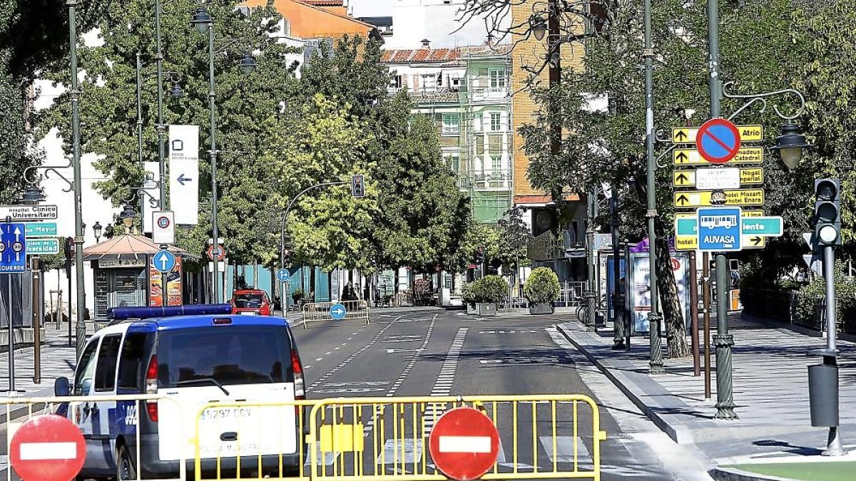 Tráfico cortado en Valladolid-E. M.