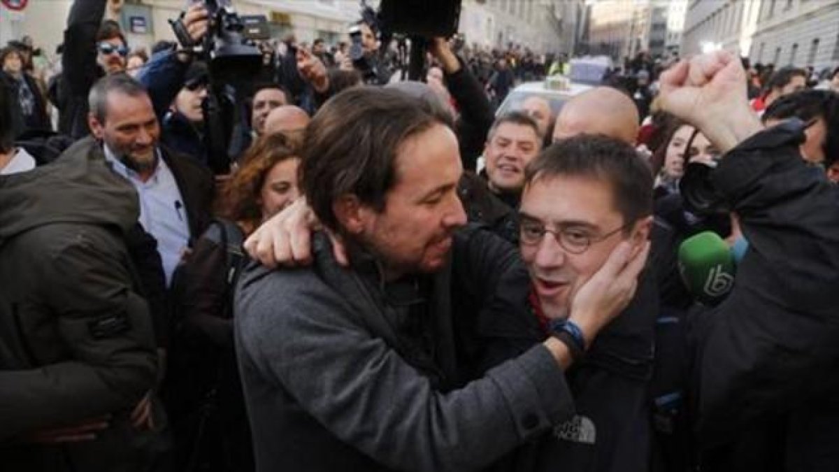 Pablo Iglesias y Juan Carlos Monedero.-AGUSTÍN CATALÁN