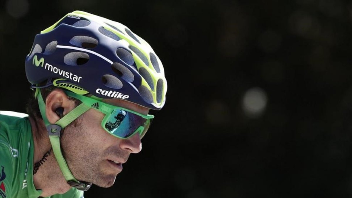 Alejandro Valverde, durante la segunda etapa de la Vuelta.-EFE / JAVIER LIZÓN