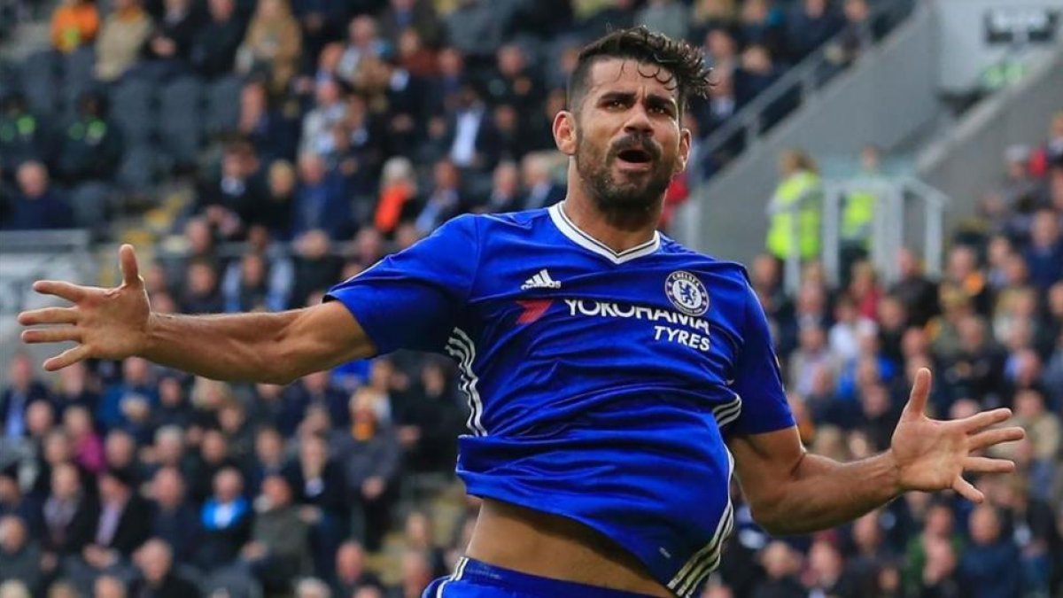 Diego Costa celebra un gol con el Chelsea.-AFP / LINDSEY PARNABY