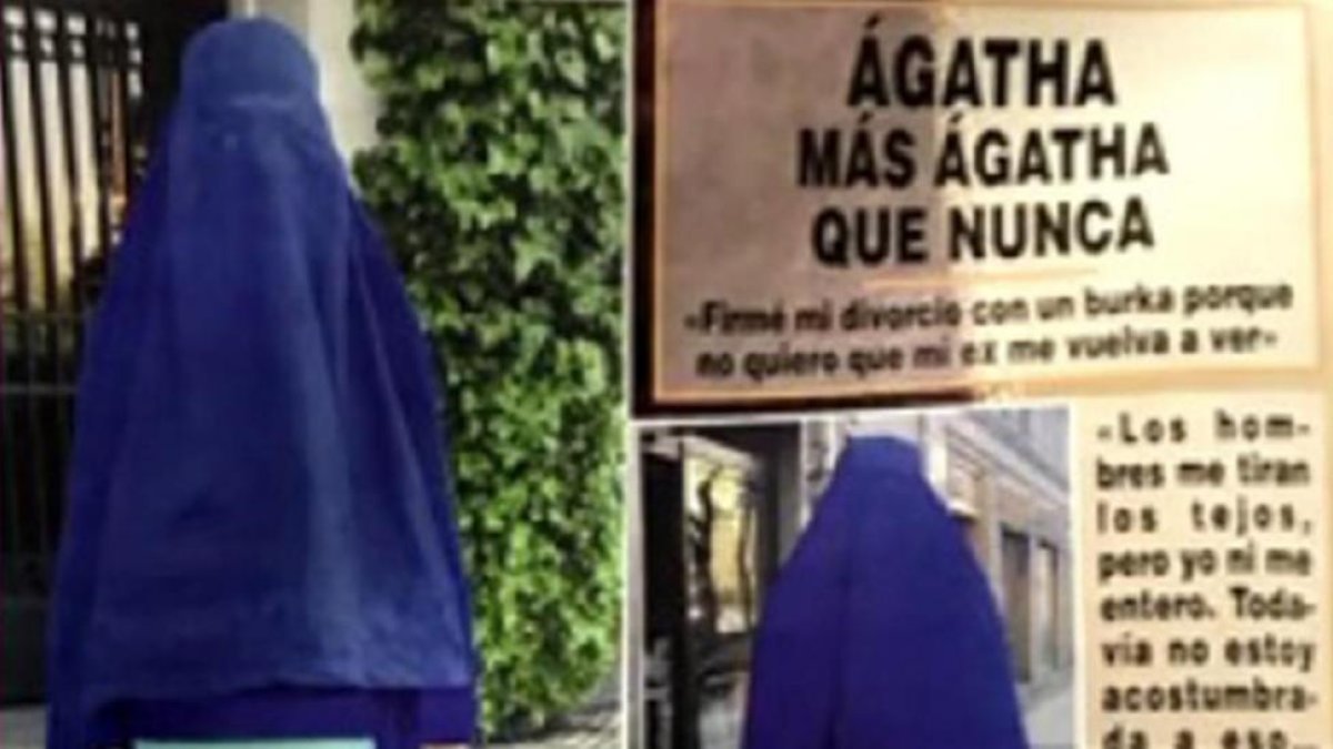 Agatha Ruiz de la Prada firma el divorcio de Pedro J. Ramírez con burka.-/ PERIODICO (INSTAGRAM)