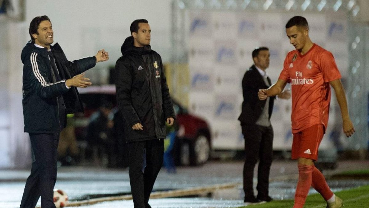 Santiago Solari en su estreno como entrenador del Real Madrid.-AFP