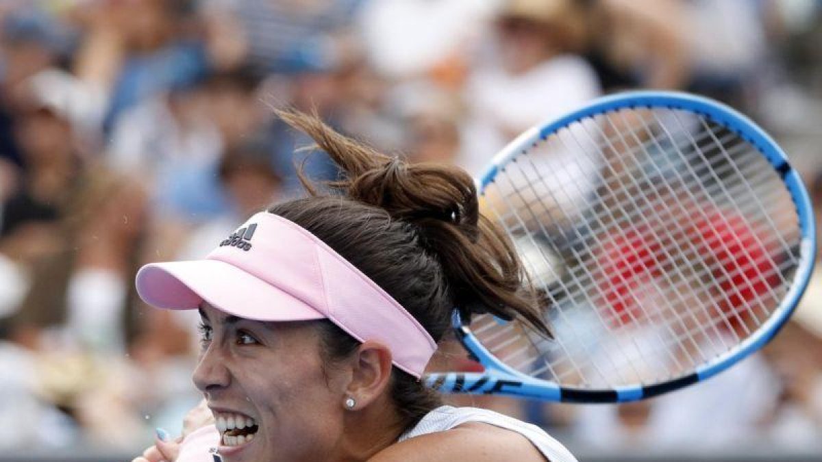 Garbiñe Muguruza, en su partido.-REUTERS