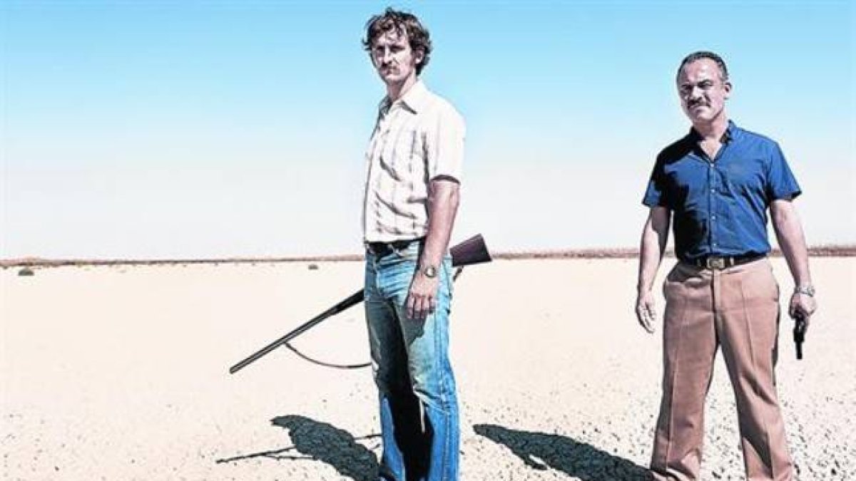 Daniel Monzón que persigue los Goya con 16 nominaciones. 'La isla mínima' 3 Raúl Arévalo y y Javier Gutiérrez, en el 'thriller' de Alberto Rodríguez, que cuenta con 17 nominaciones. 'La isla mínima' 3 Raúl Arévalo y y Javier Gutiérrez, en el 'thriller' d-