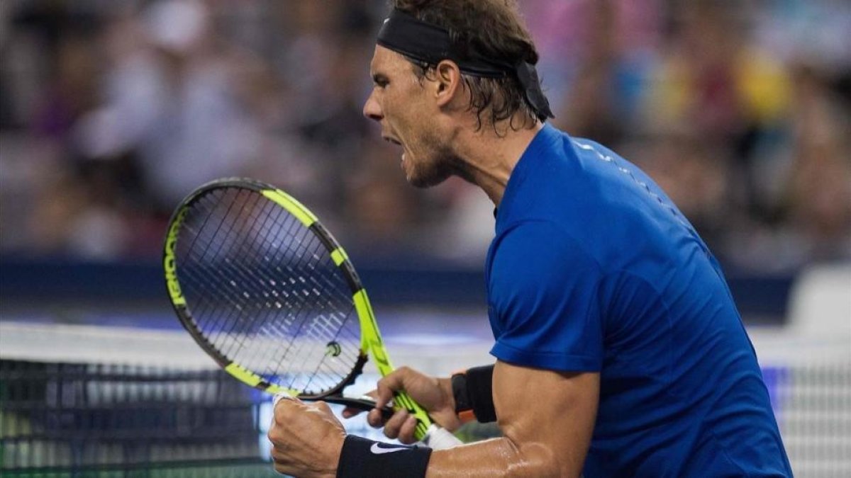 Nadal celebra la victoria.-AFP