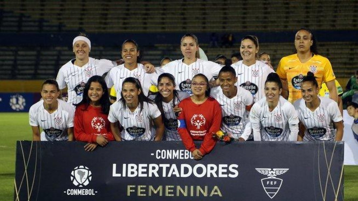 Las brasileñas del Corinthians, ganadoras de la Libertadores 2019.-AFP