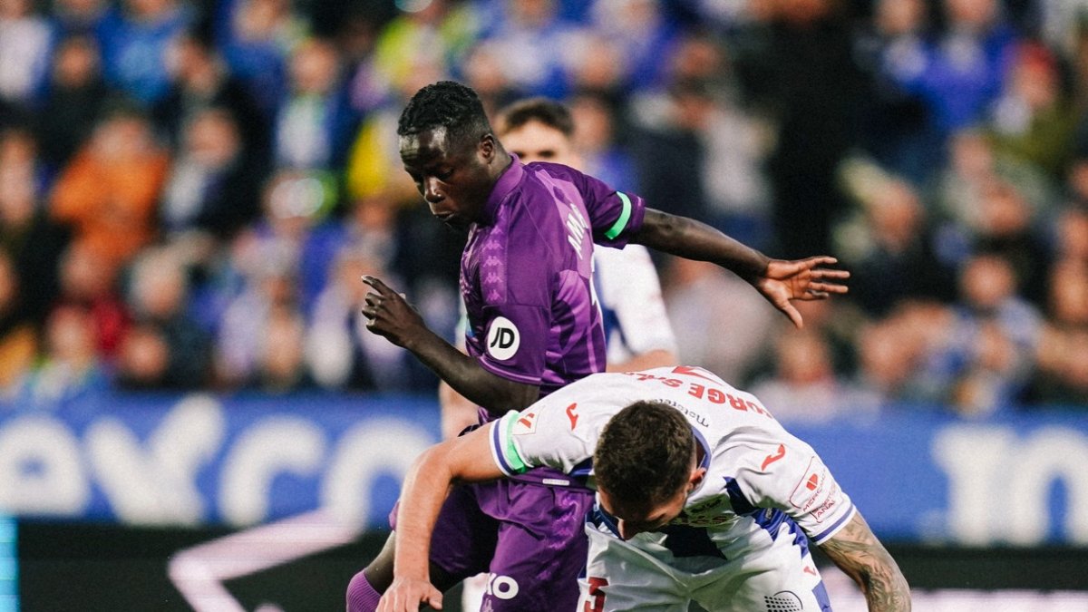 Amath, en su debut como blanquivioleta. REAL VALLADOLID
