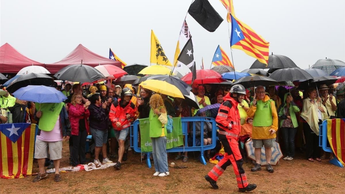 Acto de ANC y Òmnium en Lledoners en recuerdo de las víctimas del 17-A.-ANNA MAS
