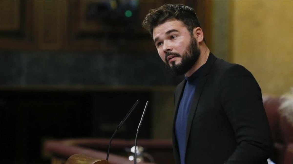 El portavoz adjunto de ERC en el Congreso, Gabriel Rufián.-EFE / KIKO HUESCA
