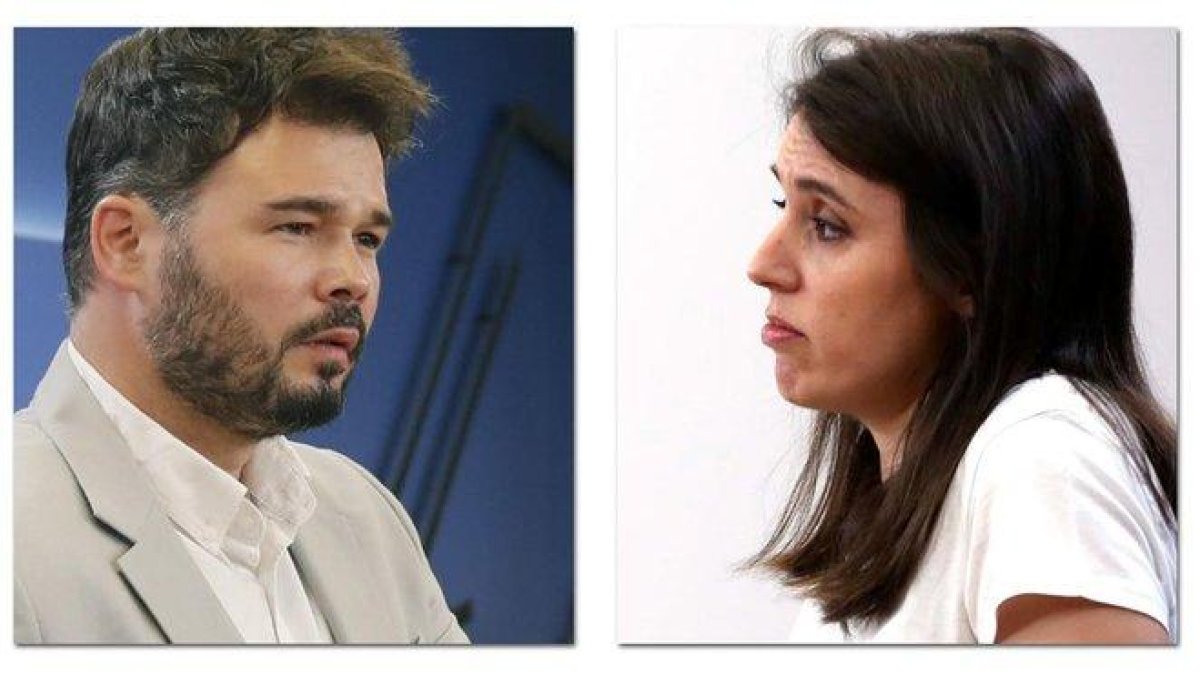 Gabriel Rufián e Irene Montero.-