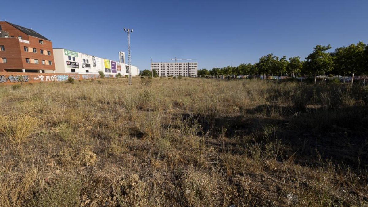 Parcela junto a la calle Dulzaina en la que está previsto construir el centro de refugiados. -PHOTOGENIC