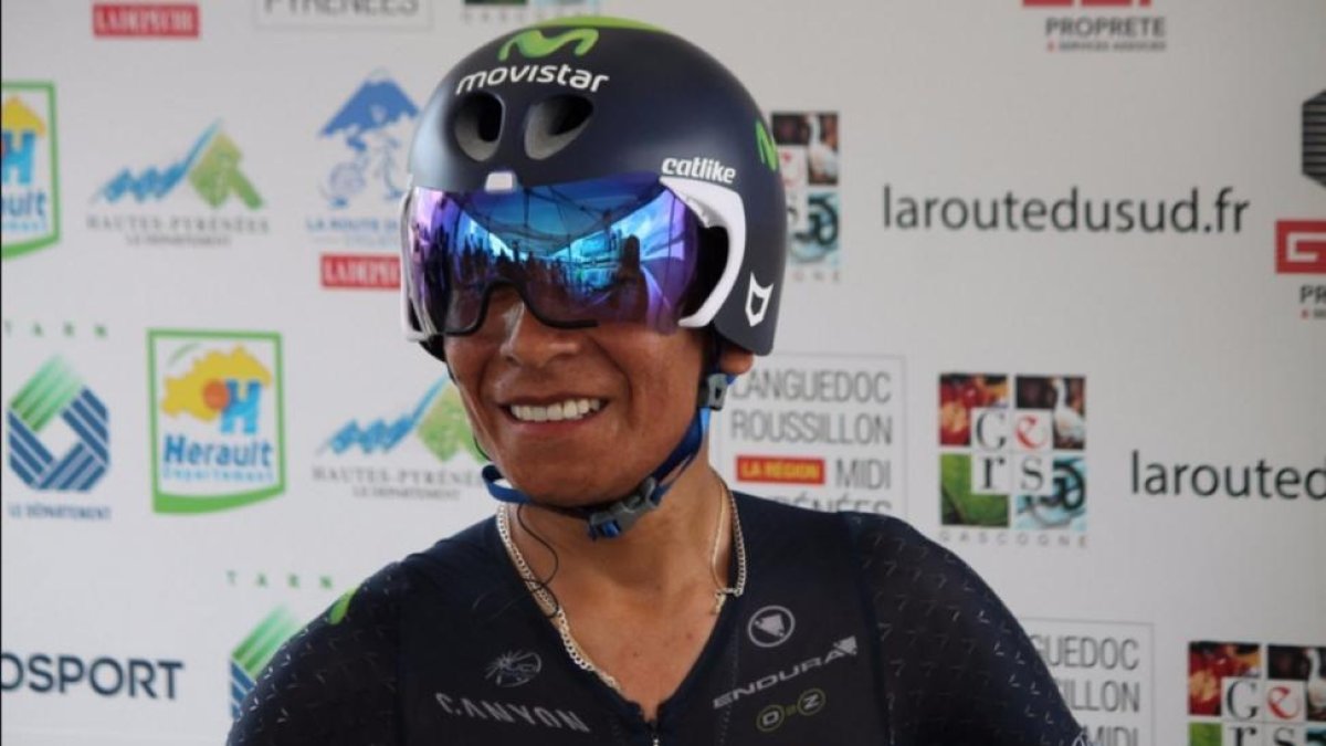 Nairo Quintana, tras ganar la contrarreloj de la Ruta del Sur.-RDS