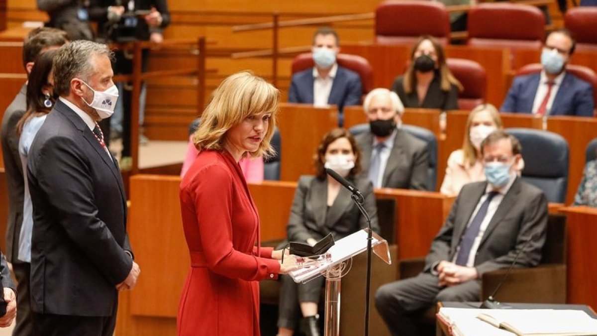 Toma de posesión de Mañueco como presidente de la Junta - La Ministra de Educación, Pilar Alegría.- J. M. LOSTAU