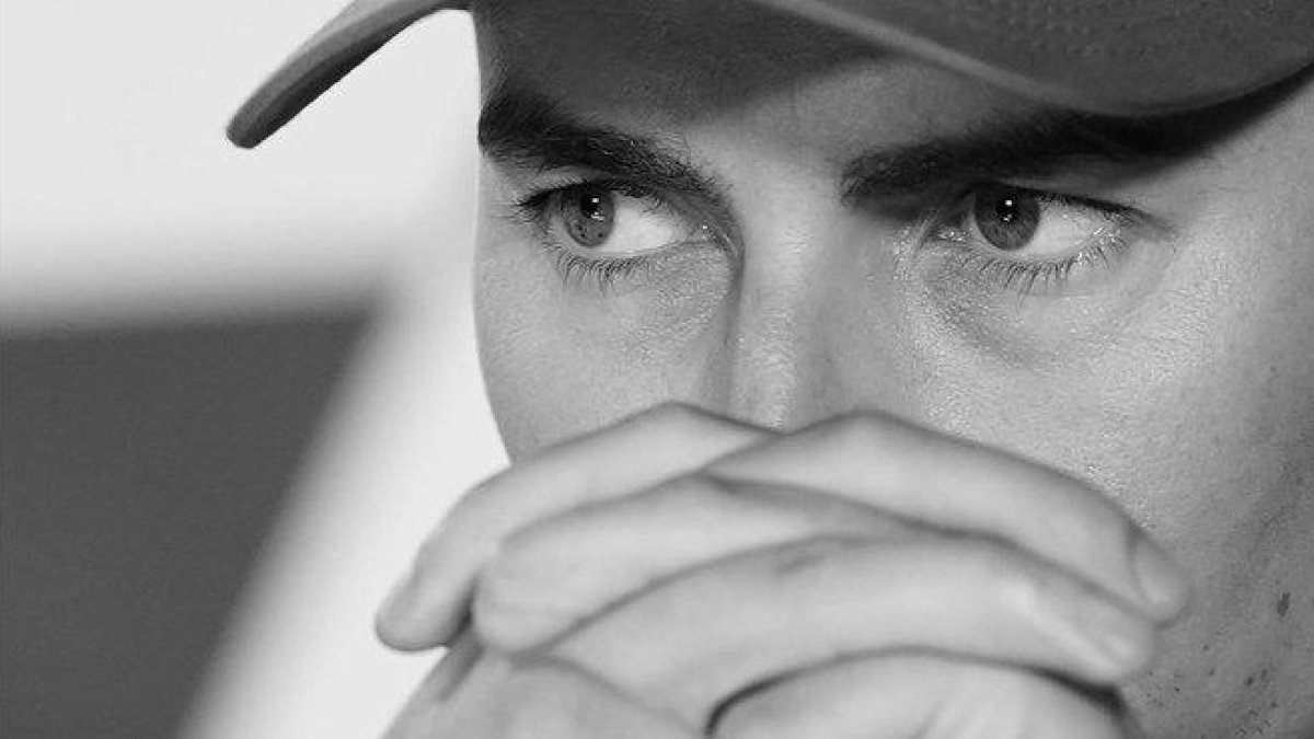 El pentacampeón mallorquín Jorge Lorenzo (Honda), en la conferencia de prensa de hoy en Inglaterra.-ALEJANDRO CERESUELA