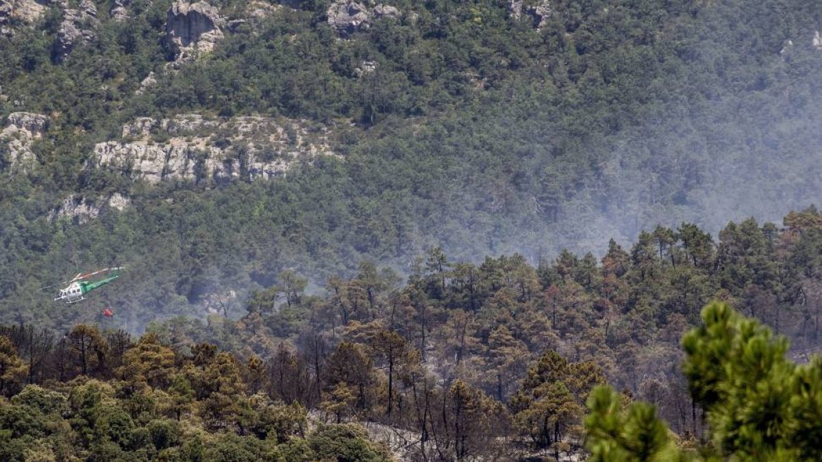 Incendio en los Montes Obarenes, provincia de Burgos.-Ical