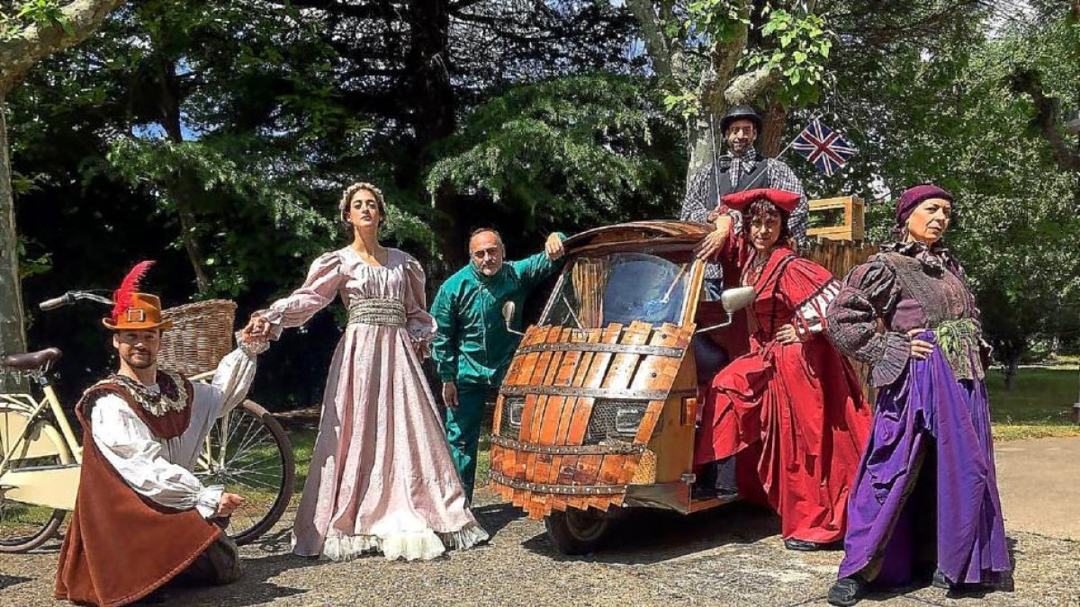 Obra sobre el encuentro de Shakespeare y Cervantes en Valladolid.-ICAL