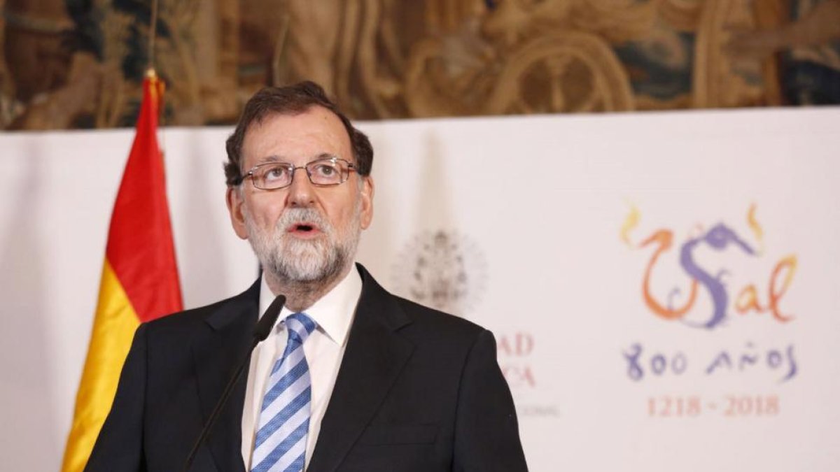 Mariano Rajoy durante su intervención en la USAL.-ICAL