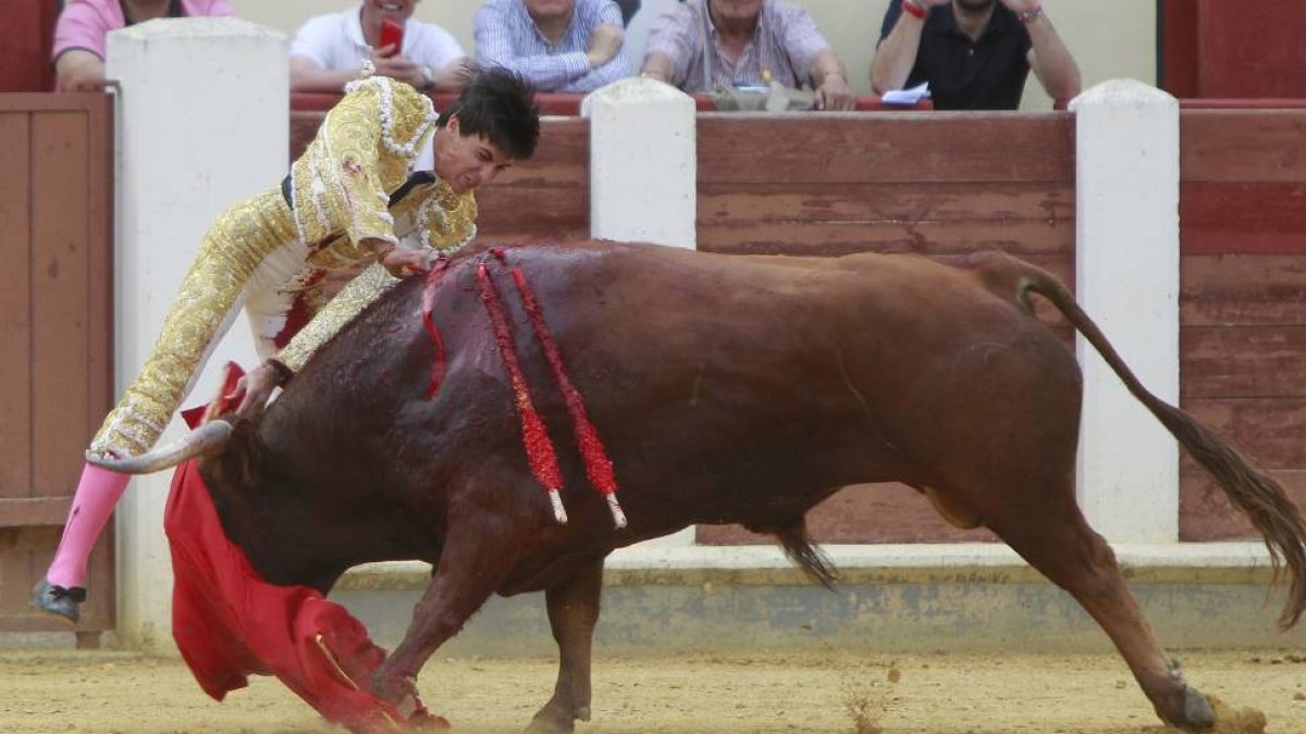 El novillero Francisco José Espada en su segundo toro.-J.M. Lostau
