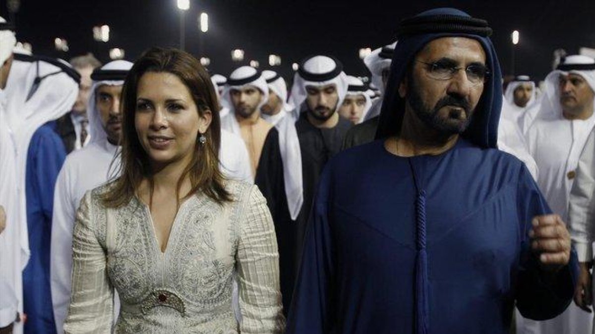 Una imagen de archivo del emir de Dubai y la princesa Haya.-