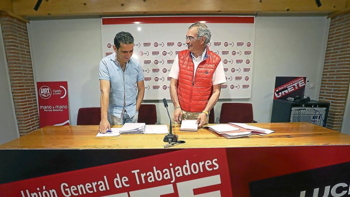 Evelio Angulo y Vicente Andrés, de UGT y Comisiones Obreras-ICAL