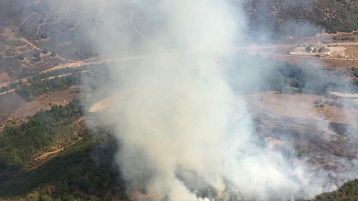 Imagen del incendio forestal en Toreno (León).-ICAL