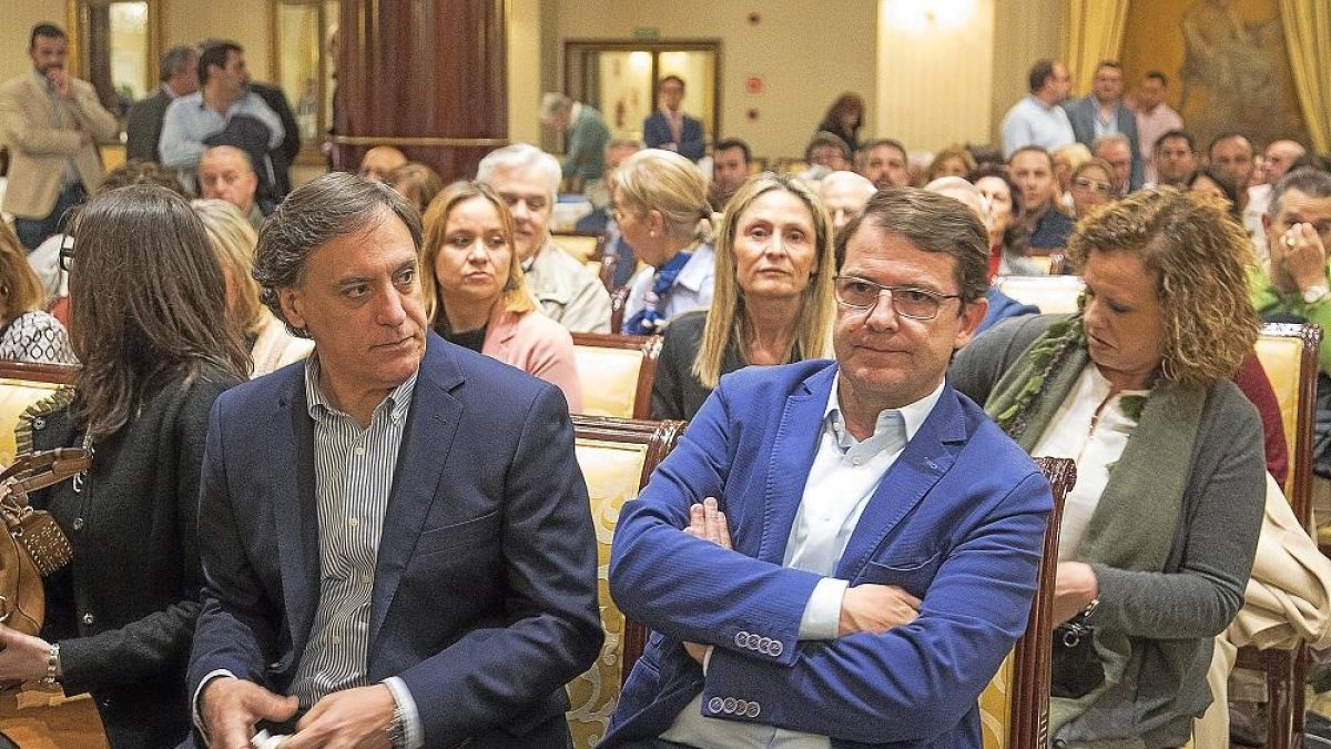 Alfonso Fernández Mañueco ayer en el acto celebrado en Salamanca .-ICAL