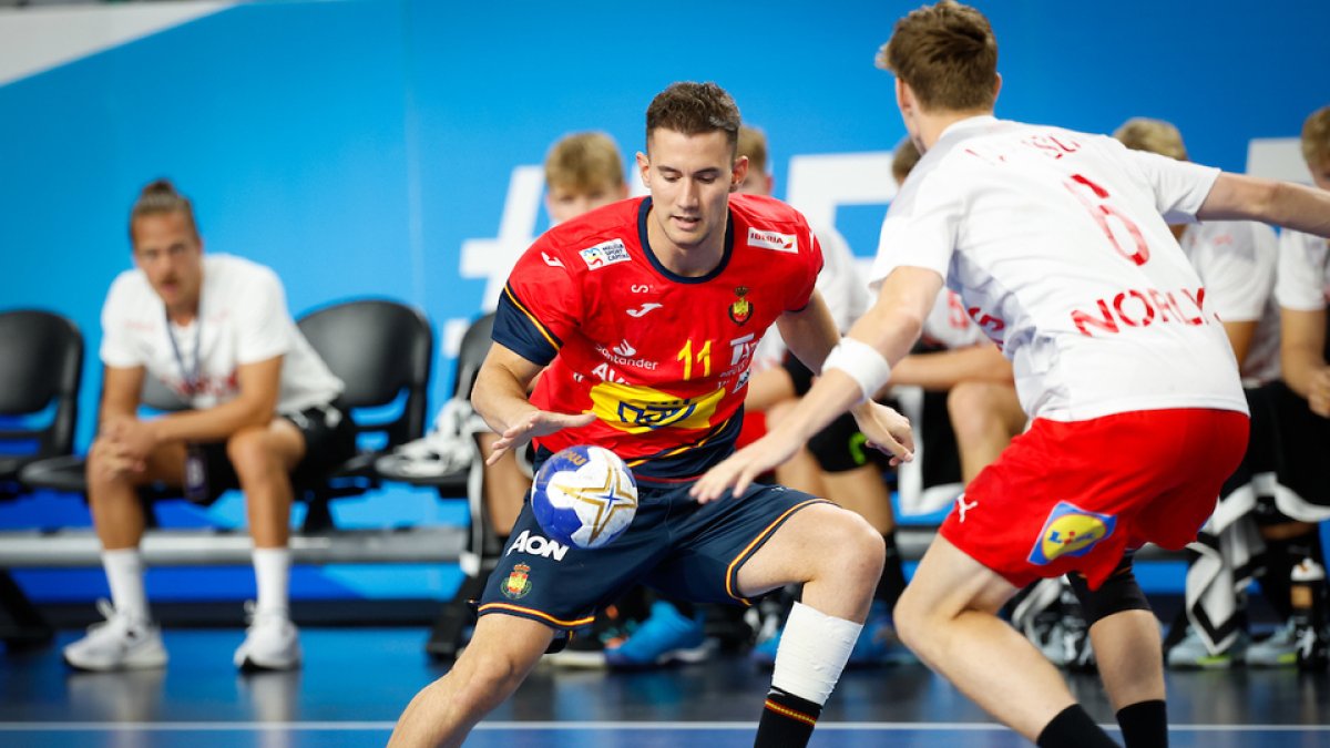 Pisonero durante la final ante Dinamarca. / RFEB