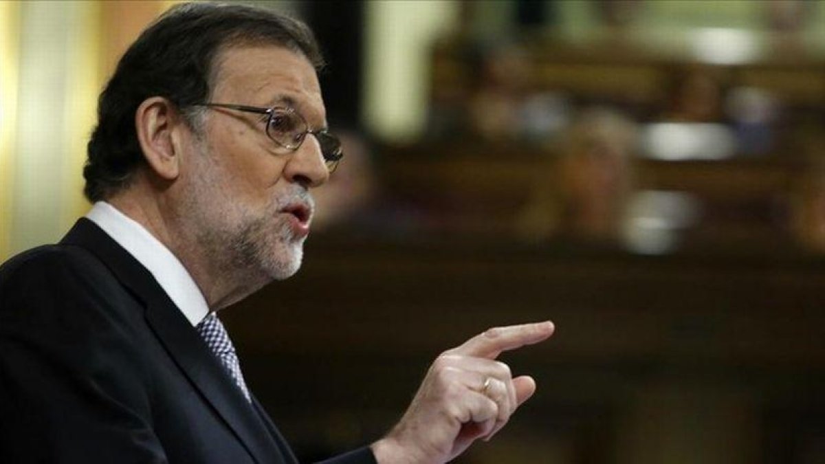 El candidato a la reelección, Mariano Rajoy, durante el debate de investidura el jueves 27 de octubre.-JUAN MANUEL PRATS