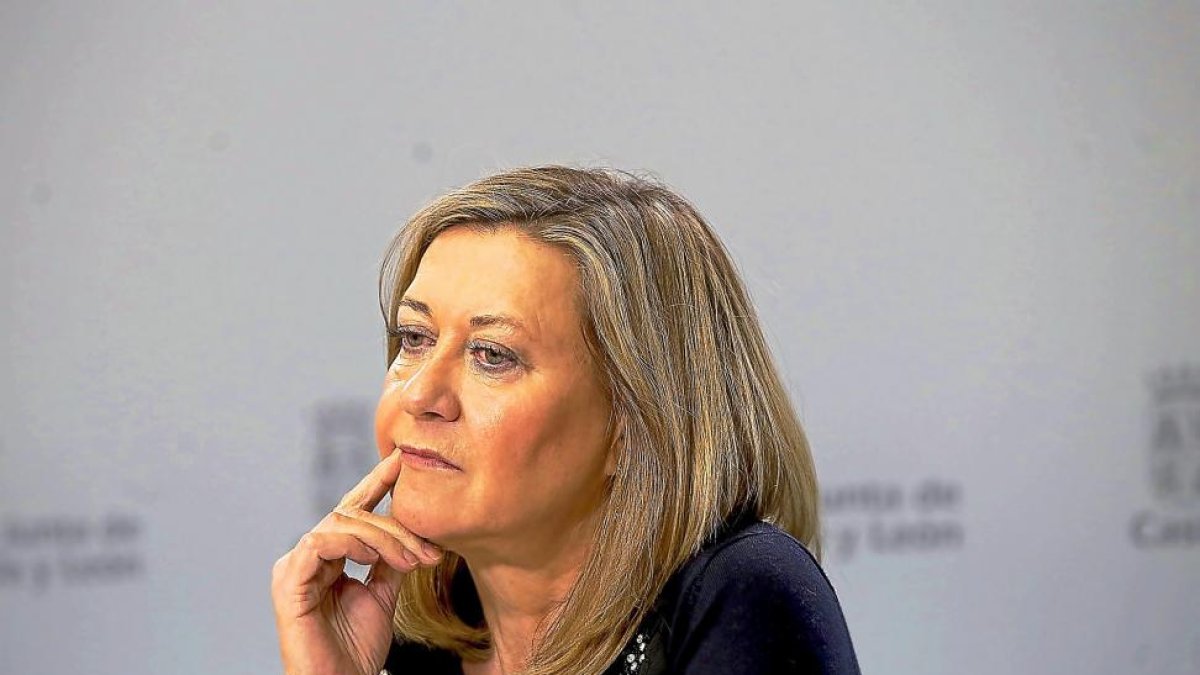Pilar del Olmo, en su comparecencia de ayer tras el Consejo de Gobierno.-ICAL