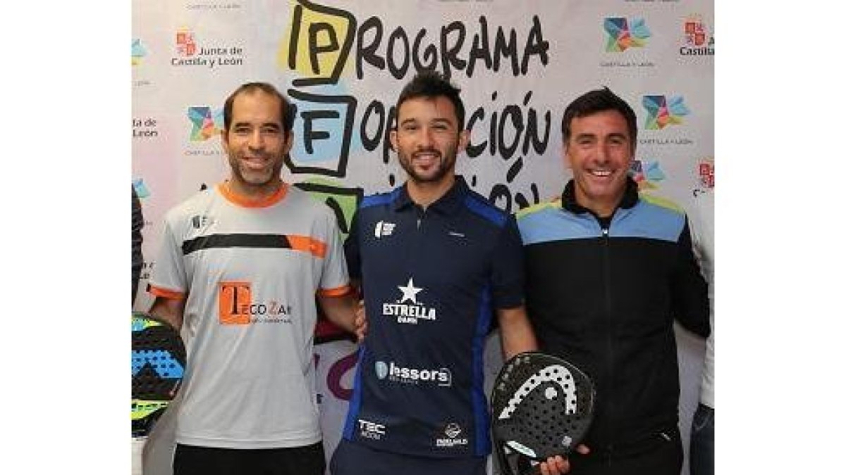 Diego Ramos, Sanyo Gutiérrez y Gustavo Pratto, ayer en la UEMC.-E. M.