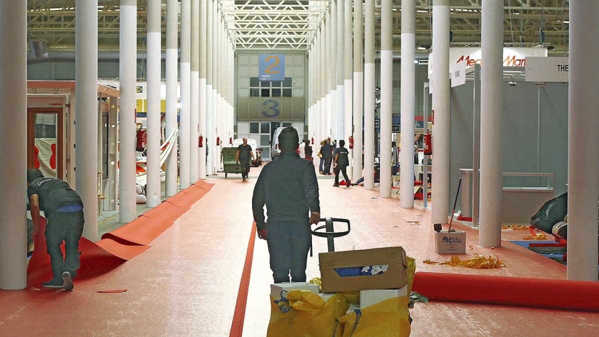 Preparativos de la 85 Feria Internacional de Muestras de Valladolid, en septiembre de 2019. ICAL