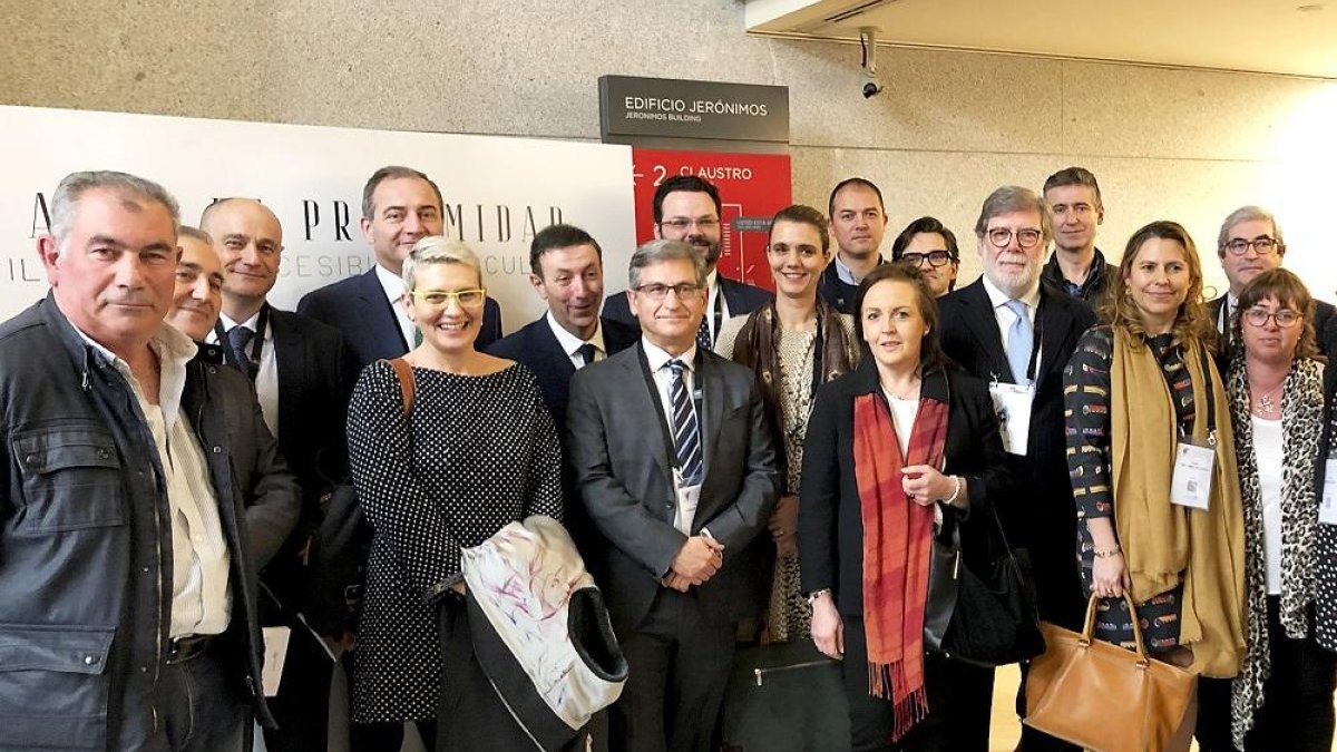 Representantes agrarios, de la empresa, la administración y de Asedas en Castilla y León, durante la celebración de los veinte años en Madrid.-E. M.